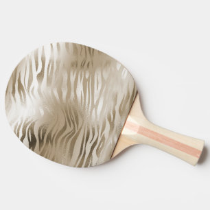 Raquete De Ping Pong Dourada Zebra e Leopard Animal Print Omble
