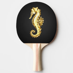 Raquete De Ping Pong Dourado Cavalo de Mar Poligonal