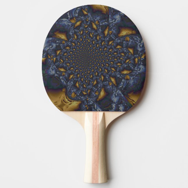 Raquete De Ping Pong Dourado e Silver Blue Molten Metal (Frente)