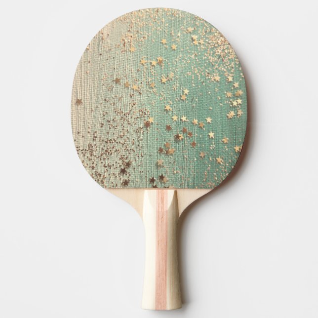 Raquete De Ping Pong Dourado Stardust no Mar Verde (Frente)