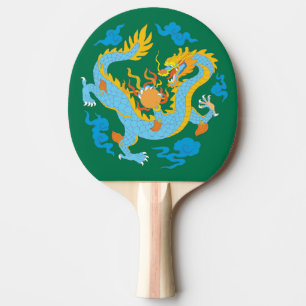 Raquete De Ping Pong Dragão Clássico Colorido Chinês