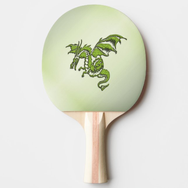 Raquete De Ping Pong Dragão de Combate Verde (Frente)