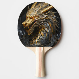 Raquete De Ping Pong Dragão Dourado Feroz Personalizado