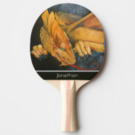 Raquete De Ping Pong Dragão Dourado Personalizado
