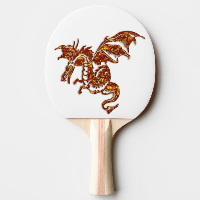 Raquete De Ping Pong Dragão Flamejante (Verso)