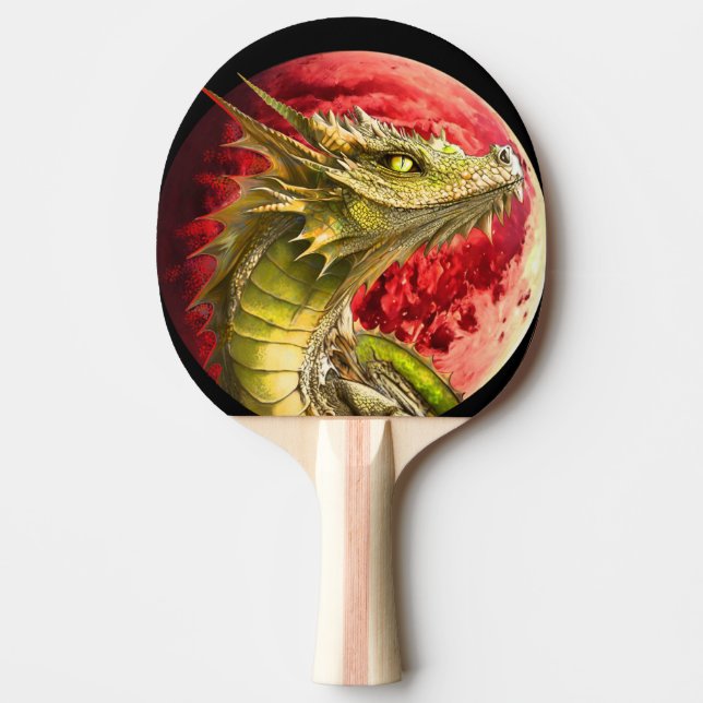Raquete De Ping Pong Dragão na Lua Sangrenta (Frente)