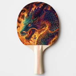 Raquete De Ping Pong Dragão Respirando Fogo Personalizado