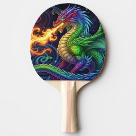 Raquete De Ping Pong Dragão Respirando Fogo Personalizado