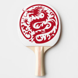 Raquete De Ping Pong Dragão Vermelho e Branco Personalizado