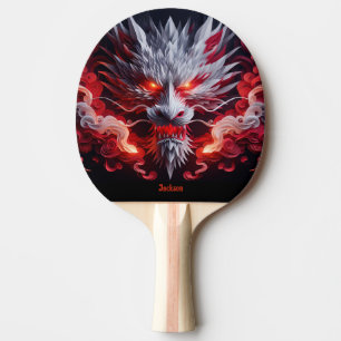 Raquete De Ping Pong Dragão Vermelho Personalizado Respirando Fogo