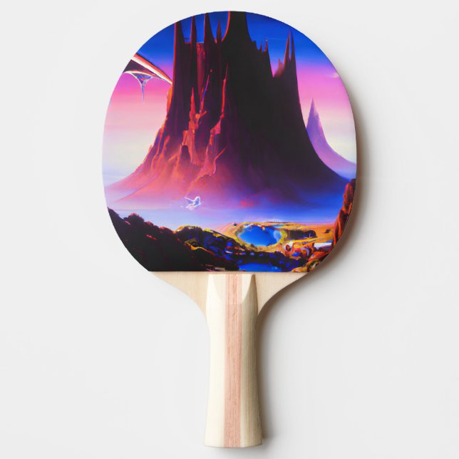 Raquete De Ping Pong Dream World Oil Painting (Frente)