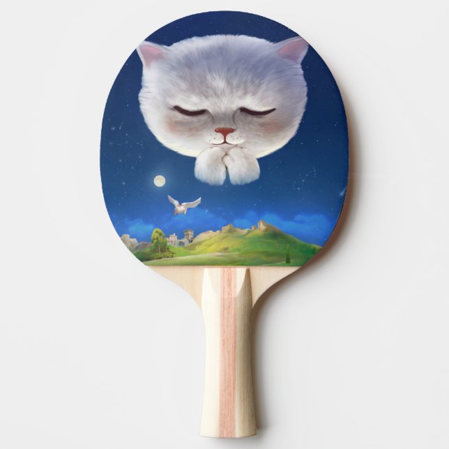 Raquete De Ping Pong Dreamnight Sky com Cat (Frente)