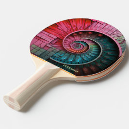 Raquete De Ping Pong Dubman Designs: Mosaico Espiral de Fibonacci