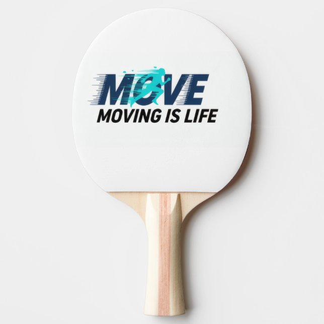 Raquete De Ping Pong Dynamic logo with runner silhouette and text Move  (Frente)