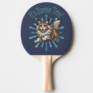 Raquete De Ping Pong É Hora do Zoom Gato Maine Coon