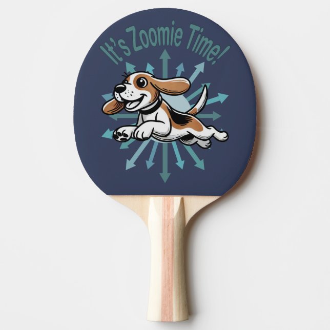 Raquete De Ping Pong É Zoomie Time Beagle (Frente)