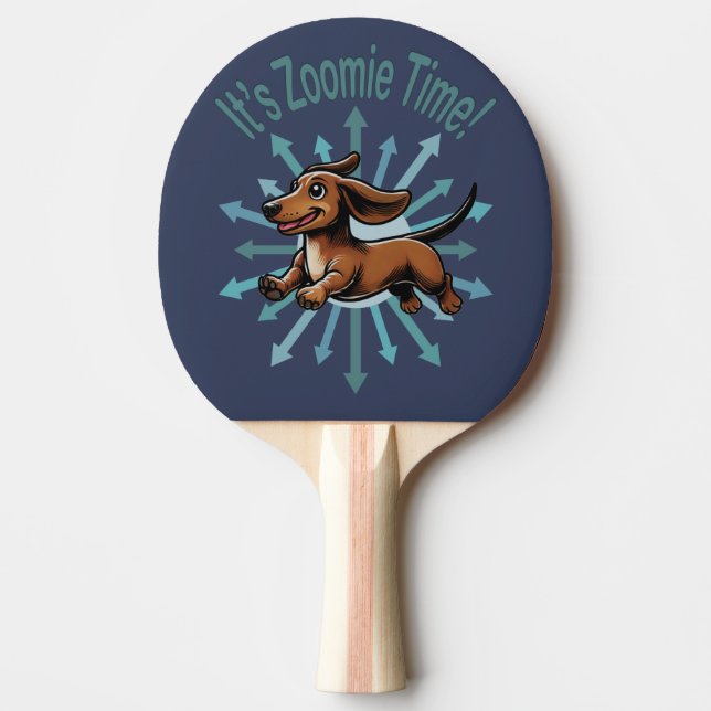 Raquete De Ping Pong É Zoomie Time Dachshund (Frente)