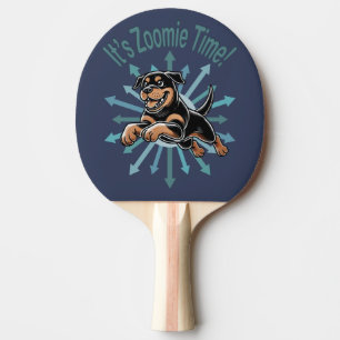 Raquete De Ping Pong É Zoomie Time Rottweiler