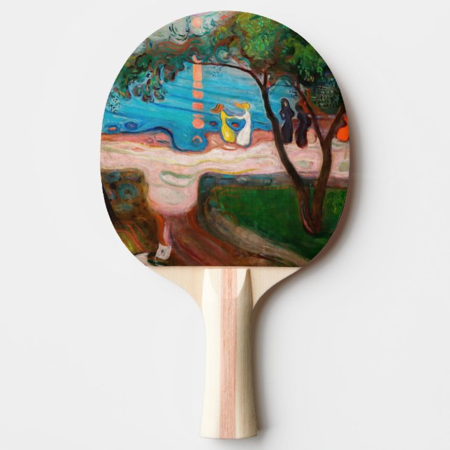 Raquete De Ping Pong Edvard Munch - dança na praia (Frente)
