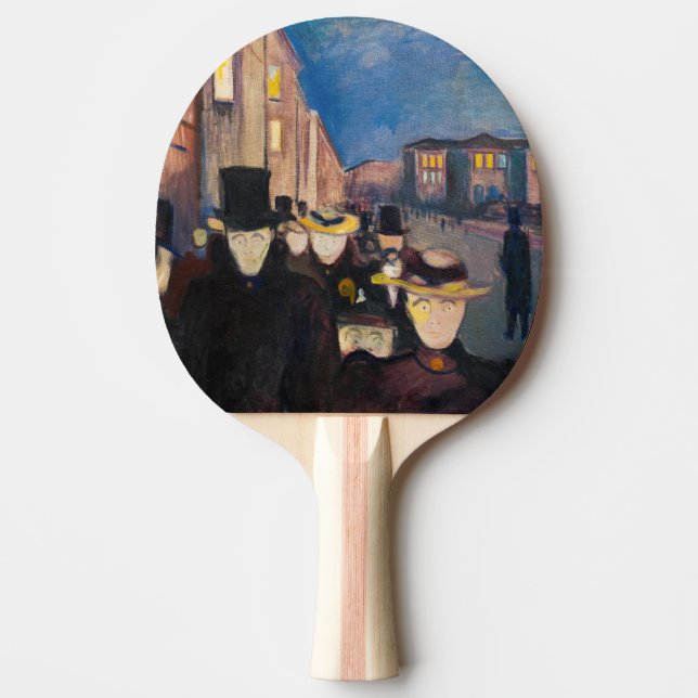 Raquete De Ping Pong Edvard Munch - Noite em Karl Johan Street (Frente)