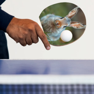 Raquete De Ping Pong "Elegância Azul: O Coelho Russo"