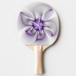 Raquete De Ping Pong Elegância Floral Moderna Abstrato Violet Art
