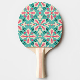 Raquete De Ping Pong elegância floral: motif vintage sem costura.