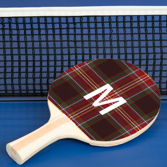 Raquete De Ping Pong Elegant green & red tartan plaid Personalized  (Insitu)