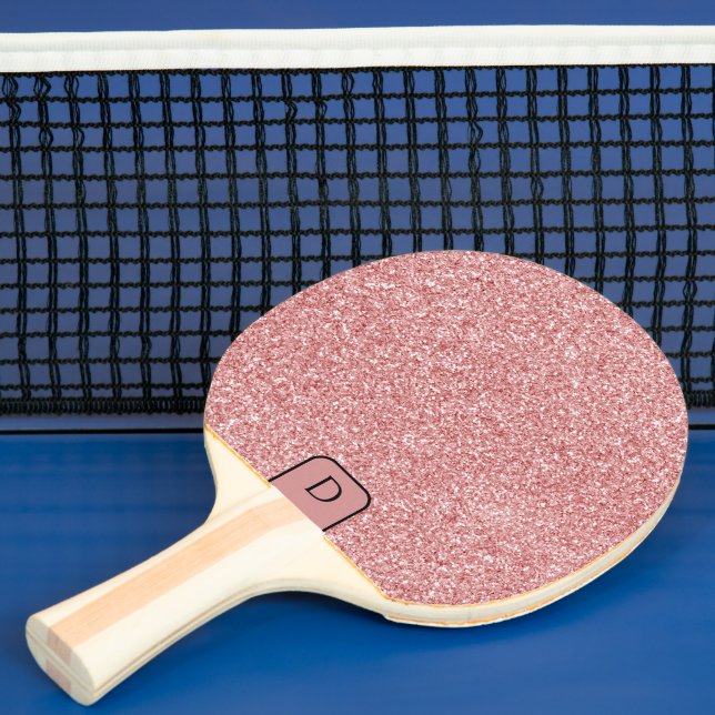 Raquete De Ping Pong Elegant Rose-Gold Faux Glitter & Sparkles (Insitu)