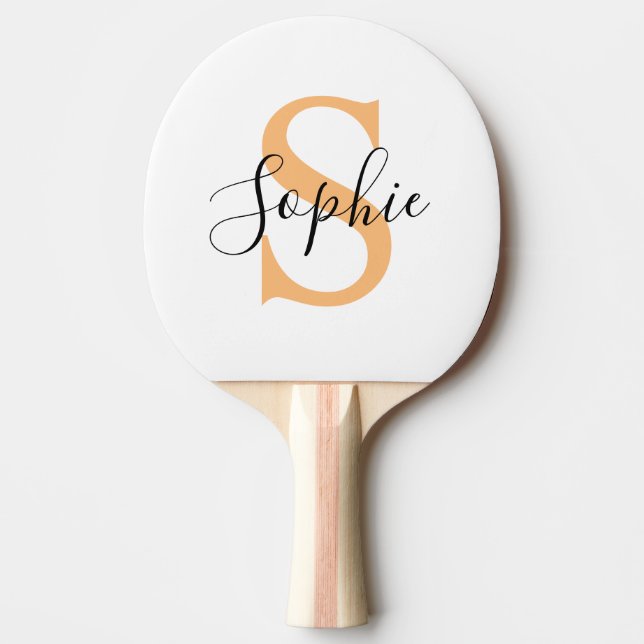 Raquete De Ping Pong Elegant Script Custom Name Personalized Gift (Frente)