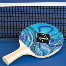 Raquete De Ping Pong Elegante Aquamarine Paua Rainbow Shell Inspirado