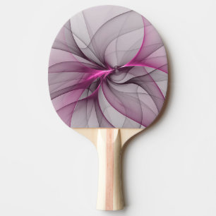 Raquete De Ping Pong Elegante Caos Moderno, Abstrato, Arte Fractal Rosa