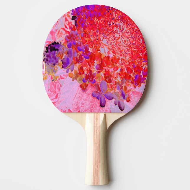 Raquete De Ping Pong Elegante Hydrangea Limelight Roxa e Laranja (Frente)