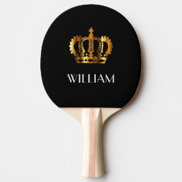 Raquete De Ping Pong Elegante Royal Dourado Crown Name Black