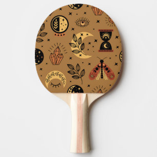 Raquete De Ping Pong Elementos Mágicos: padrão sem costura