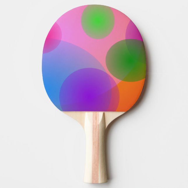 Raquete De Ping Pong Elipses Coloridas (Frente)