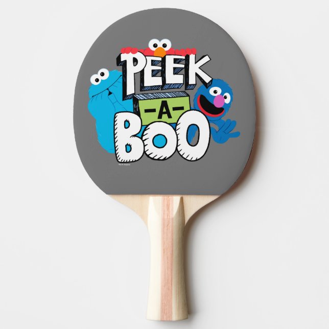 Raquete De Ping Pong Elmo, Cookie e Grover| Peek-a-Boo (Frente)