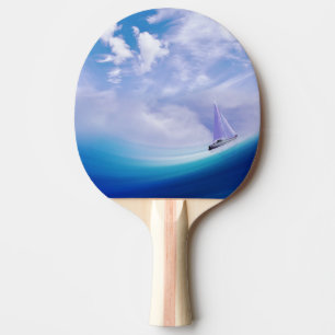 Raquete De Ping Pong Embarcação à vela e onda épica