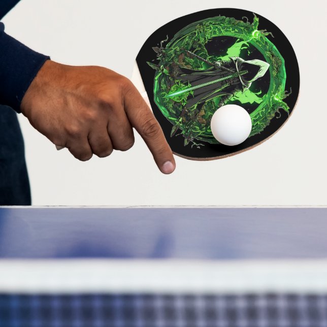 Raquete De Ping Pong Emblema Da Grim Reaper Em Verde6 (Insitu)