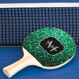 Raquete De Ping Pong Emerald Green faux glits brilha monograma
