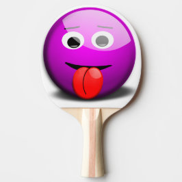Raquete De Ping Pong Emoji Roxo - Rosto Engraçado