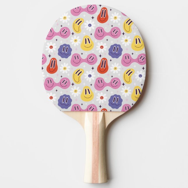 Raquete De Ping Pong Emojis- Happy faces - Daisy (Frente)