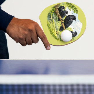 Raquete De Ping Pong Encontro Silencioso – Corvos em um Galho de Parque