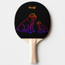 Raquete De Ping Pong English Mastiff Neon englische Dogge