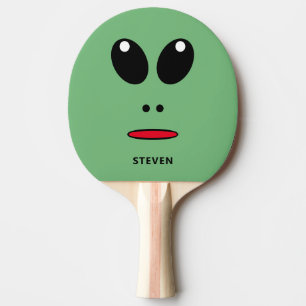 Raquete De Ping Pong Engraçado Alienígena Verde Personalizado