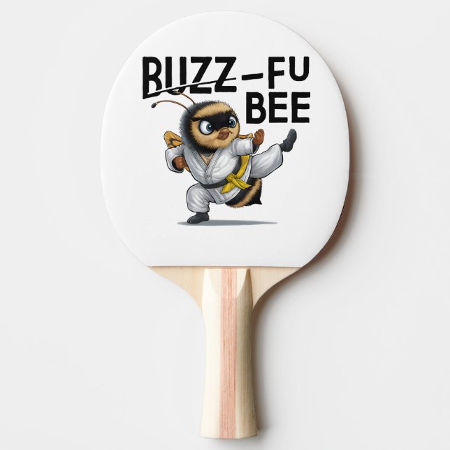 Raquete De Ping Pong Engraçado Buzz-Fu Bee Artes Marciais (Frente)