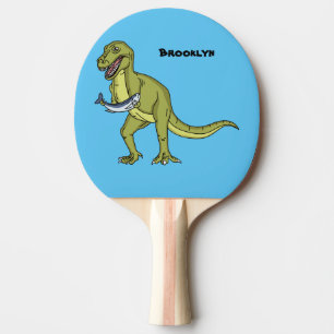 Raquete De Ping Pong Engraçado ilustração do dinossauro T rex
