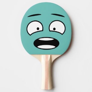Raquete De Ping Pong Engraçado Novidade Assustada Face Emoji