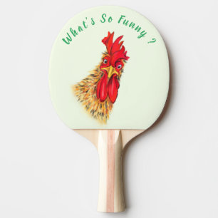 Raquete De Ping Pong Engraçado Surpreendido Galo Curioso - O que é t