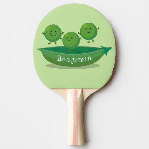 Raquete De Ping Pong Ervilhas de salto bonitas na ilustração de desenho